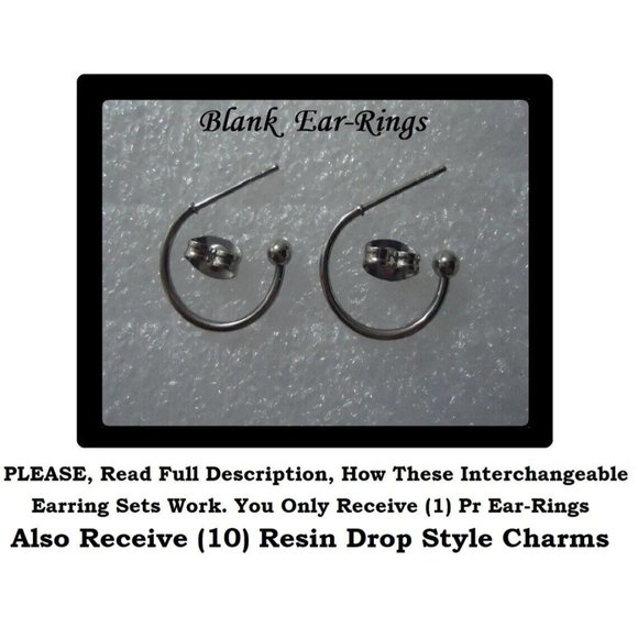 5/$10 Sweet Ice Cream Donut Food Interchangeable Charm Earrings-5 Pairs in Set - Picture 3 of 5